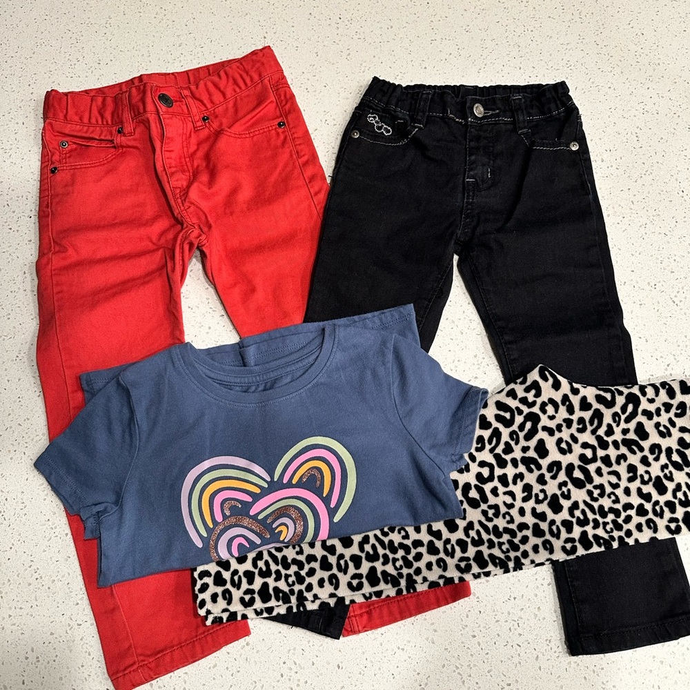 Kids Clothing Set with Red Pants and Blue Tee
